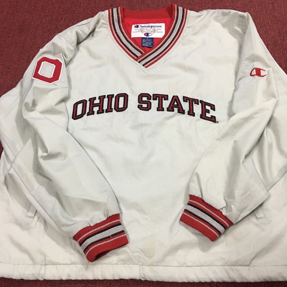 Champion Other - Champion White and Red Ohio State Windbreaker